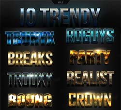 10个时髦的PS图层样式(第五套)：10 Trendy Photoshop Styles Vol.5